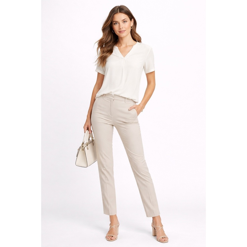 Sami & Jo White Blouse Women's  M Minimalist Short Sleeve‎ Top  Capsule Wardrobe